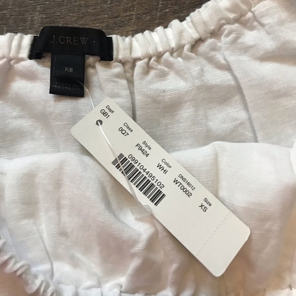NWT J. Crew White Linen Off the Shoulder Dress XS - Picture 4 of 8